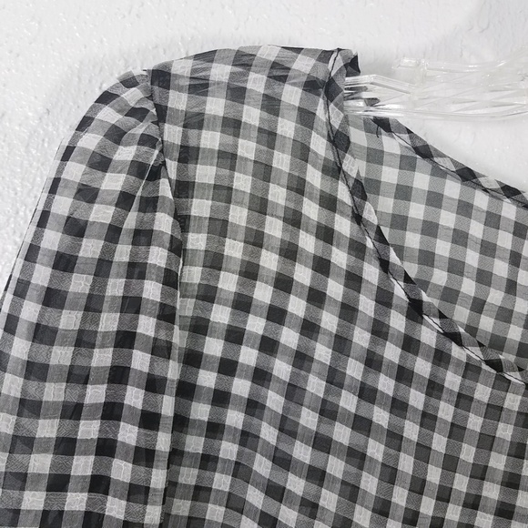 Max Edition Women's Semi Sheer Mini Ruffle Bell Sleeve Shirt Top Blouse - Picture 3 of 8